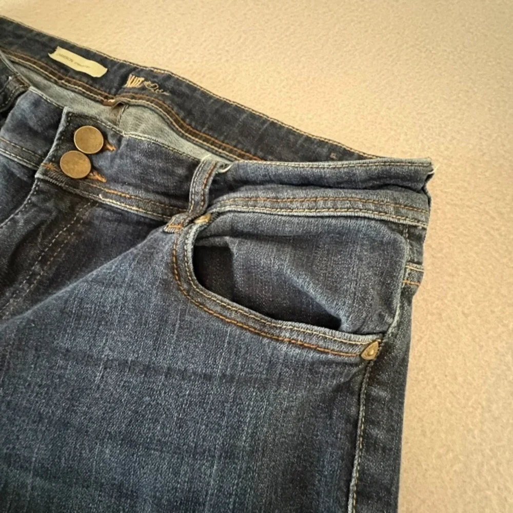 Kut from the Kloth Cameron Straight Leg Jeans Women's 14 Dark Wash Stretch Comfy